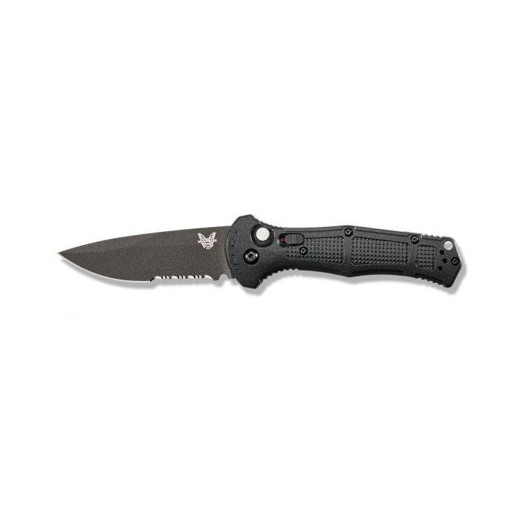 Benchmade 9070BK Black Claymore - Serrated - Push Button Automatic - Image 2